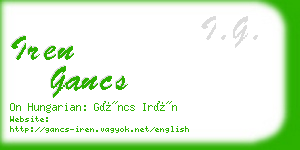 iren gancs business card